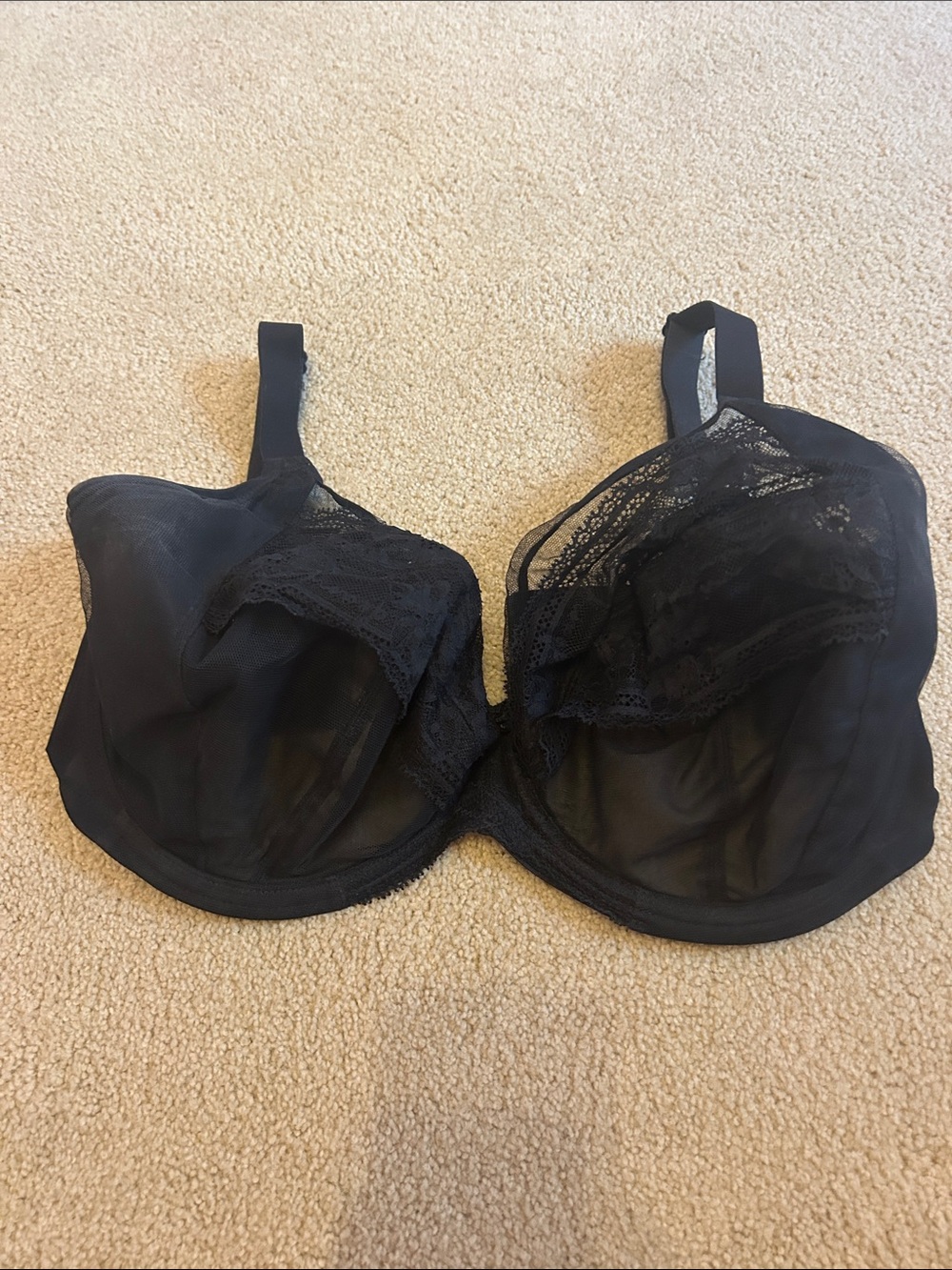 Elomi Black Lace Underwire Bra - Sheer Support